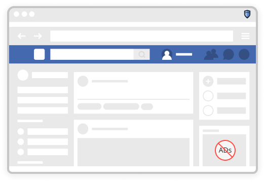 A news feed with advertising blocks removed
