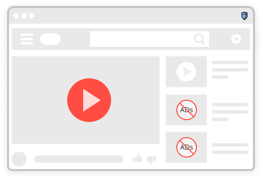 A video page with the ad slots removed